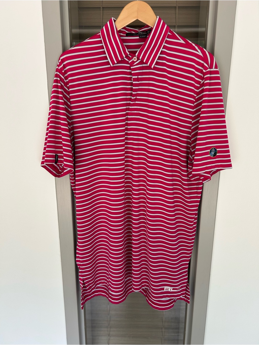 RLX Ralph Lauren Men’s Red Striped Polo Shirt L